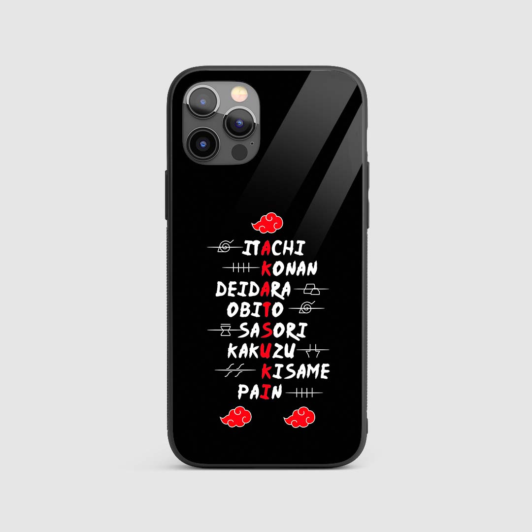 Akatsuki Character Names Silicone Armored Phone Case by Anime Phone Cover